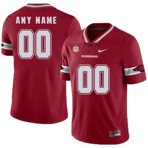 Men%27s Arkansas Razorbacks Red College Football Customized Jersey